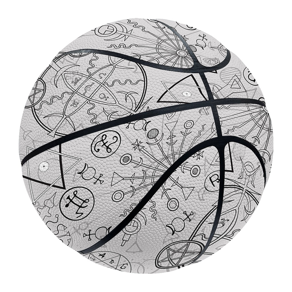 Grey And Black Mystical Wiccan Print Basketball