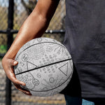Grey And Black Mystical Wiccan Print Basketball