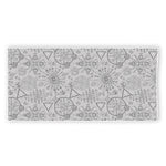 Grey And Black Mystical Wiccan Print Beach Towel