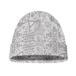 Grey And Black Mystical Wiccan Print Beanie