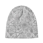 Grey And Black Mystical Wiccan Print Beanie