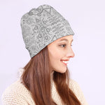Grey And Black Mystical Wiccan Print Beanie