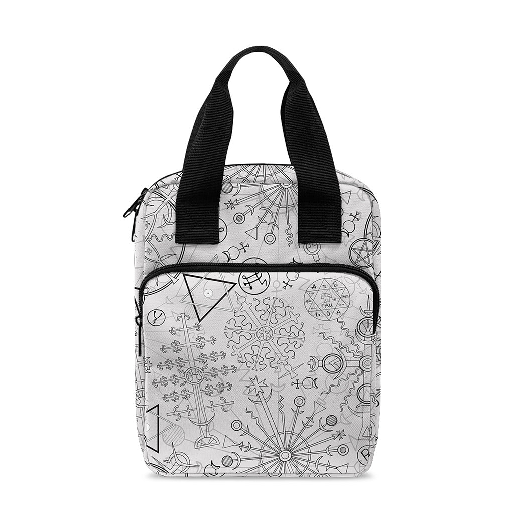 Grey And Black Mystical Wiccan Print Bible Tote Bag