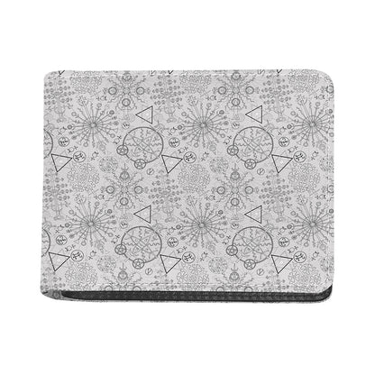 Grey And Black Mystical Wiccan Print Bifold Wallet