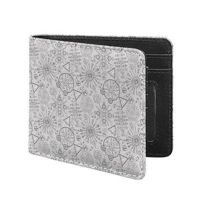 Grey And Black Mystical Wiccan Print Bifold Wallet