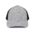 Grey And Black Mystical Wiccan Print Black Mesh Trucker Hat