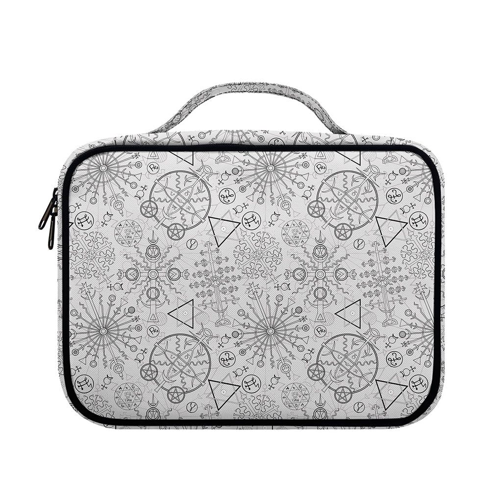 Grey And Black Mystical Wiccan Print Briefcase Bible Bag