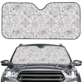 Grey And Black Mystical Wiccan Print Car Windshield Sun Shade