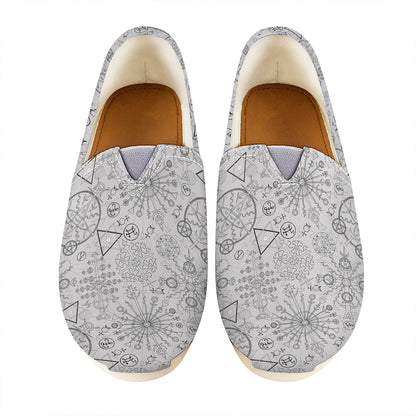 Grey And Black Mystical Wiccan Print Casual Shoes