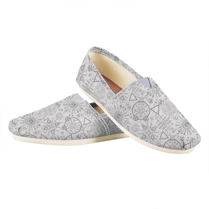 Grey And Black Mystical Wiccan Print Casual Shoes
