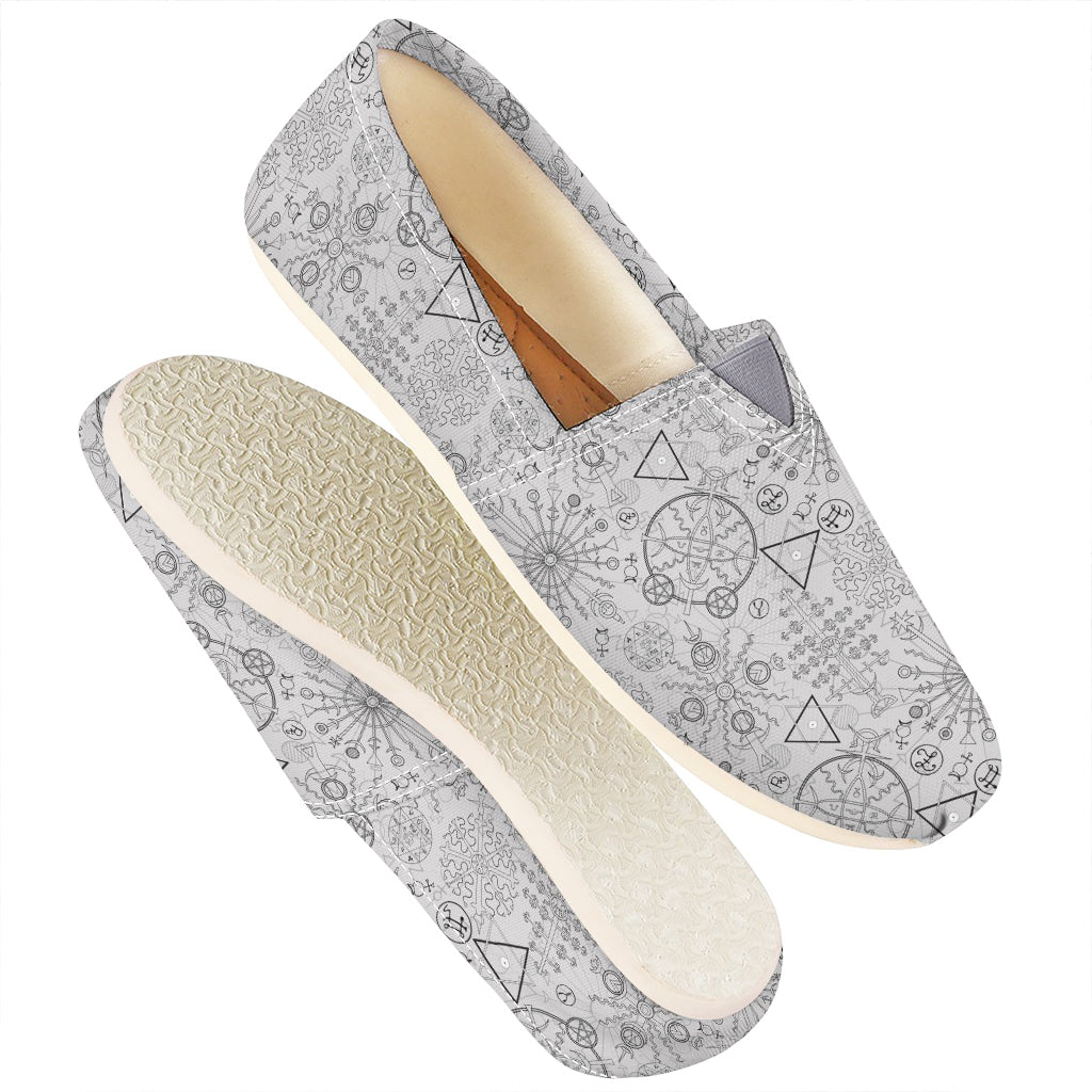Grey And Black Mystical Wiccan Print Casual Shoes
