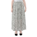 Grey And Black Mystical Wiccan Print Chiffon Maxi Skirt