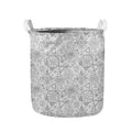 Grey And Black Mystical Wiccan Print Collapsible Laundry Basket