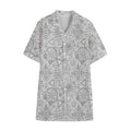 Grey And Black Mystical Wiccan Print Cotton Hawaiian Shirt