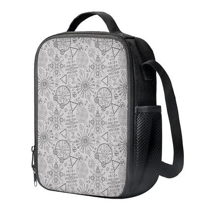 Grey And Black Mystical Wiccan Print Crossbody Lunch Bag