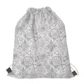 Grey And Black Mystical Wiccan Print Drawstring Bag