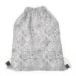 Grey And Black Mystical Wiccan Print Drawstring Bag