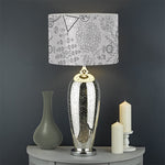 Grey And Black Mystical Wiccan Print Drum Lamp Shade