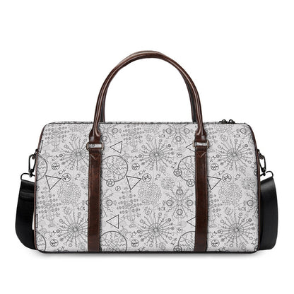Grey And Black Mystical Wiccan Print Duffle Bag