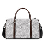 Grey And Black Mystical Wiccan Print Duffle Bag