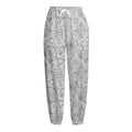 Grey And Black Mystical Wiccan Print Fleece Lined Knit Pants