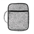 Grey And Black Mystical Wiccan Print Front Pocket Bible Bag