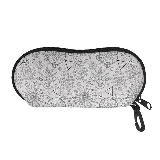 Grey And Black Mystical Wiccan Print Glasses Case
