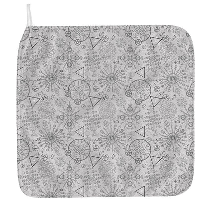 Grey And Black Mystical Wiccan Print Hand Towel