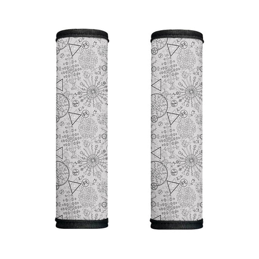 Grey And Black Mystical Wiccan Print Handle Covers