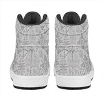 Grey And Black Mystical Wiccan Print High Top Leather Sneakers
