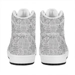 Grey And Black Mystical Wiccan Print High Top Leather Sneakers