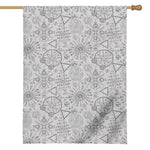 Grey And Black Mystical Wiccan Print House Flag