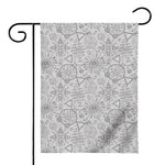 Grey And Black Mystical Wiccan Print House Flag
