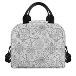 Grey And Black Mystical Wiccan Print Insulated Lunch Bag
