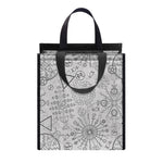 Grey And Black Mystical Wiccan Print Insulated Lunch Tote