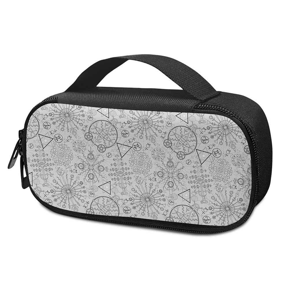 Grey And Black Mystical Wiccan Print Insulin Cooler Travel Case
