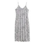 Grey And Black Mystical Wiccan Print Jersey Midi Cami Dress