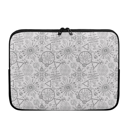 Grey And Black Mystical Wiccan Print Laptop Sleeve