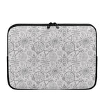 Grey And Black Mystical Wiccan Print Laptop Sleeve