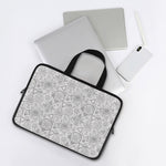 Grey And Black Mystical Wiccan Print Laptop Sleeve With Handle