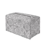 Grey And Black Mystical Wiccan Print Leather Tissue Box Cover