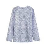 Grey And Black Mystical Wiccan Print Long Sleeve Short Coat