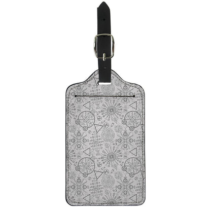 Grey And Black Mystical Wiccan Print Luggage Tag