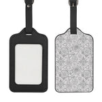 Grey And Black Mystical Wiccan Print Luggage Tag