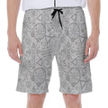 Grey And Black Mystical Wiccan Print Men's Beach Shorts
