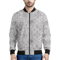 Grey And Black Mystical Wiccan Print Men's Bomber Jacket
