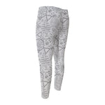 Grey And Black Mystical Wiccan Print Men's Compression Pants