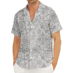 Grey And Black Mystical Wiccan Print Men's Deep V-Neck Shirt