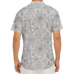 Grey And Black Mystical Wiccan Print Men's Deep V-Neck Shirt