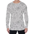 Grey And Black Mystical Wiccan Print Men's Long Sleeve T-Shirt